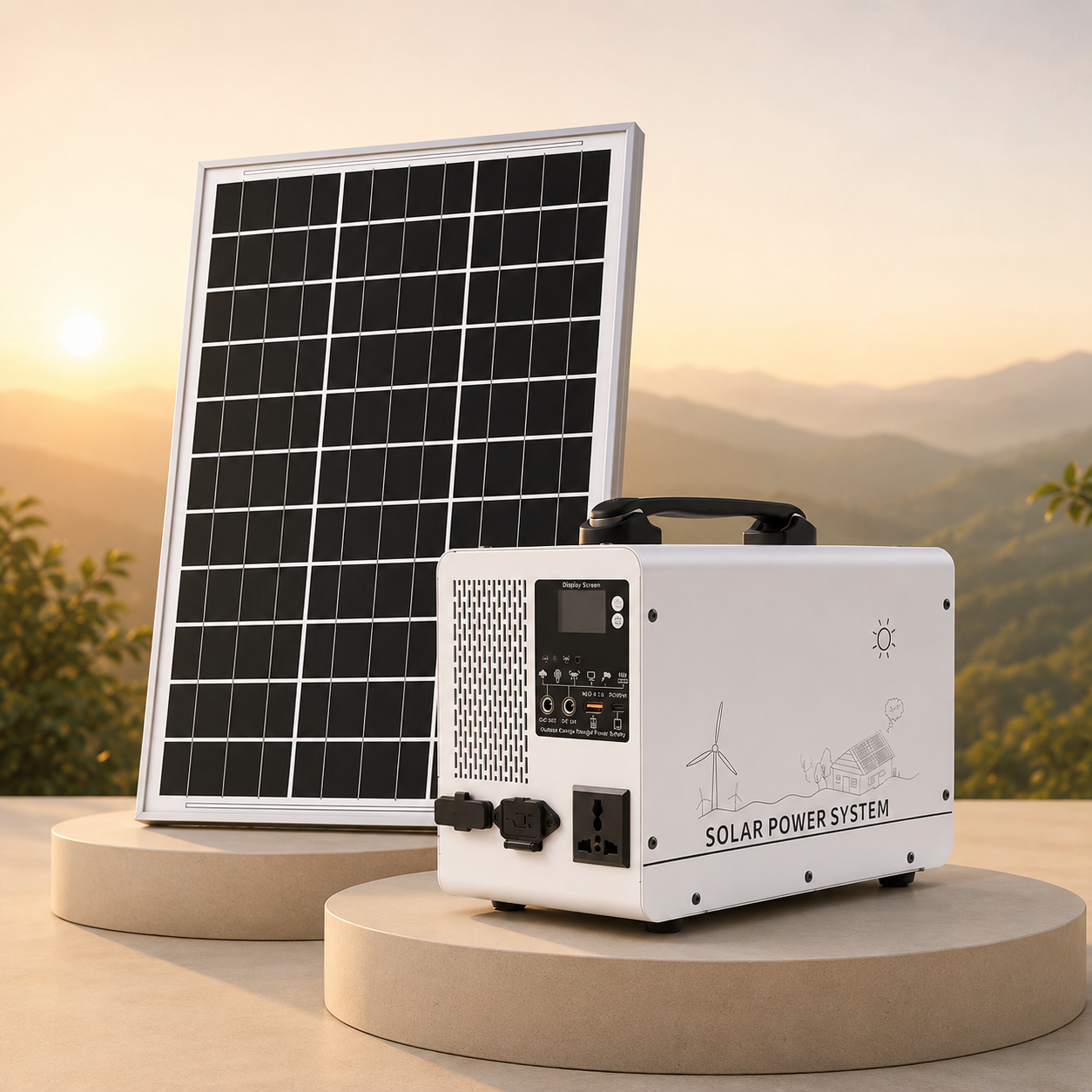 350W/1200wh Power Staion / UPS with free 50W Monocrystalline Solar Panel